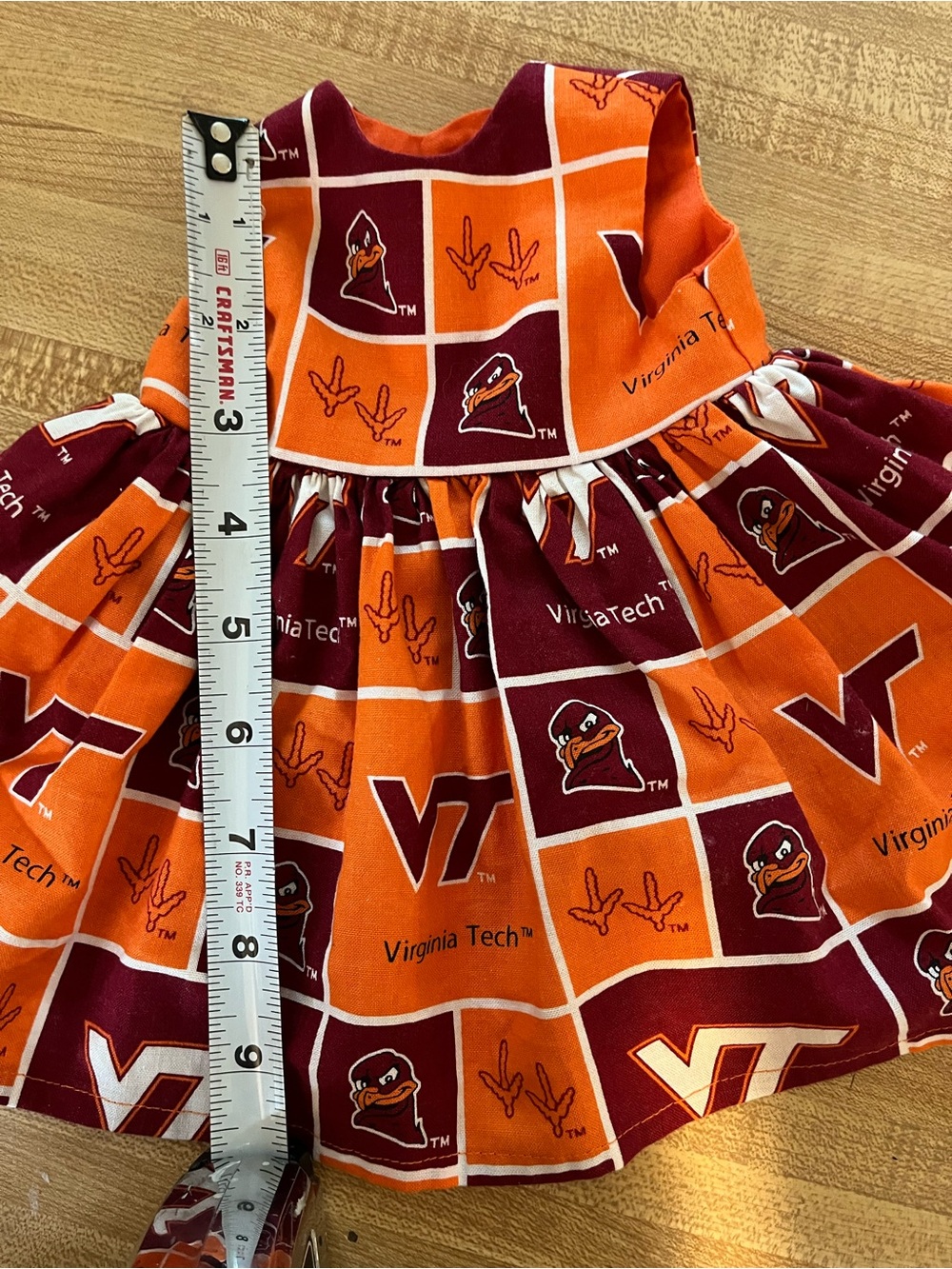 Virginia Tech Orange & Maroon Logo Baby Doll Dress